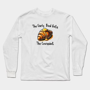 Croissant Butter Art Yummy Kawaii Vintage Coffee Long Sleeve T-Shirt